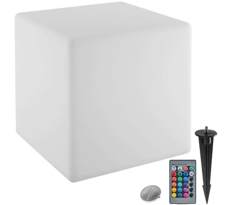 Lampe Cube Avec Ampoule LED Et Télécommande 12w 43cm Blanc