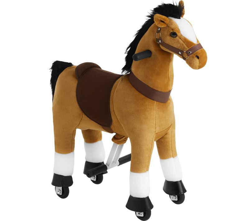 Cheval à Bascule Sur Roulettes En Polyester, Acier Marron Clair