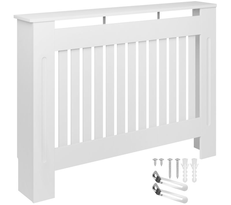 Cache-radiateur Design à Lattes Avec Étagère De Rangement 112x19x82cm