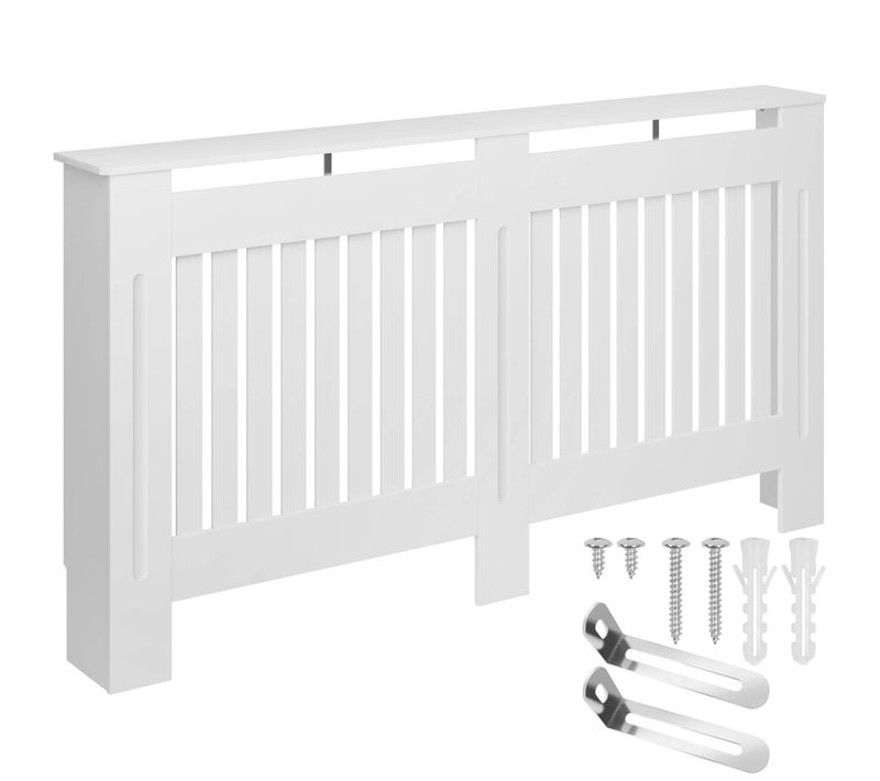 Cache-radiateur Design à Lattes Étagère De Rangement 152,5x19x82cm