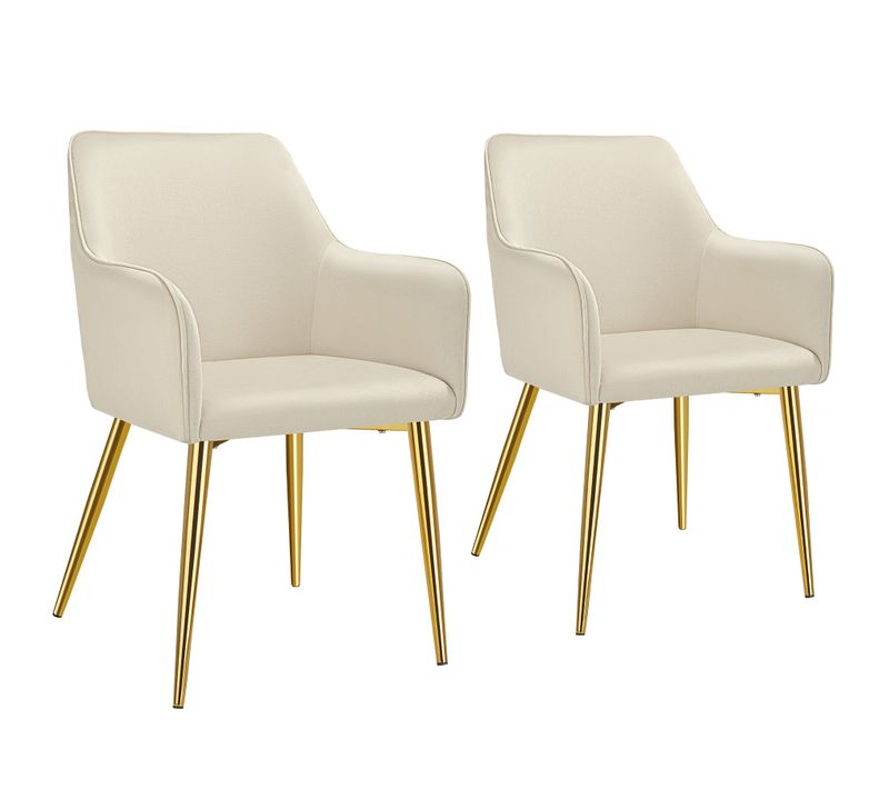Lot De 2 Fauteuil Avane En Acier Enduit De Poudre Beige