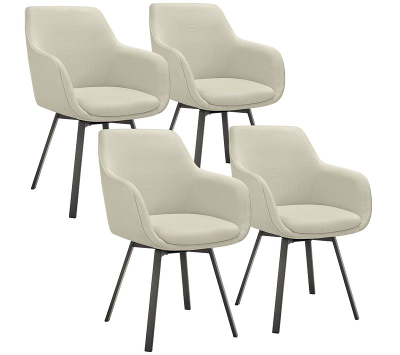 Chaise Pivotante à Accoudoirs Alicon En Acier Enduit De Poudre/polyester Grège
