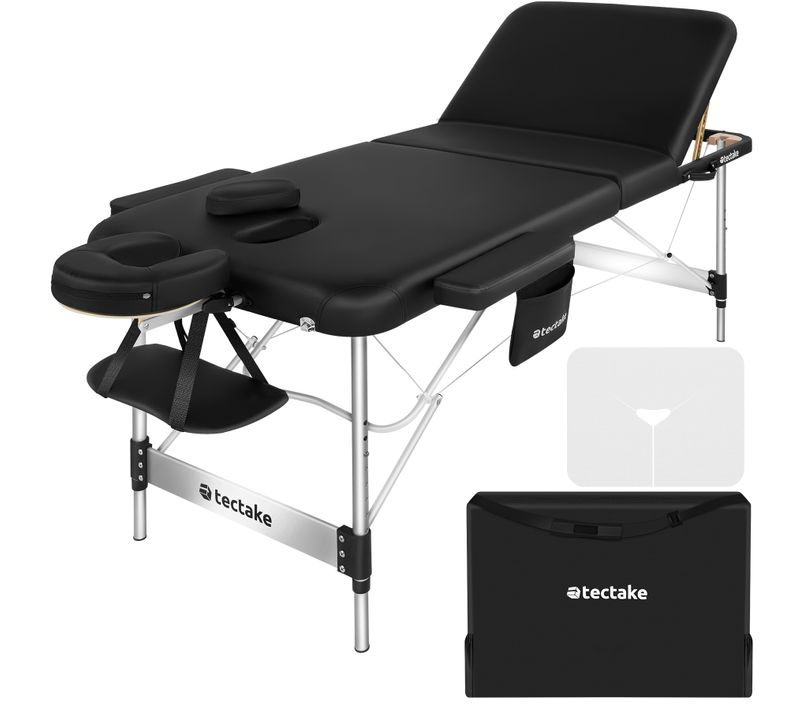 Table De Massage Pliante Largeur 78cm Réglable En Hauteur Noir