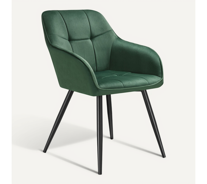 Par Pièce Chaise De Salle À Manger Marilyn En Polyester, Acier Vert Foncé/noir