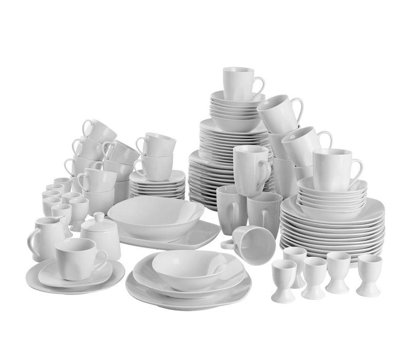 Service Combiné Salerno En Porcelaine Blanc