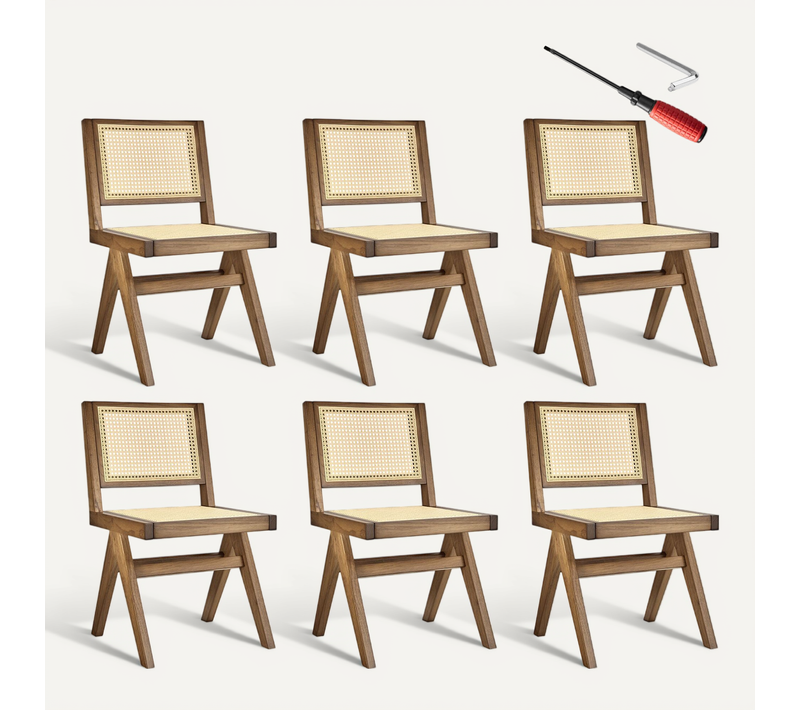 Lot De 6 Chaise En Bois Lissy En Bois Chêne Clair
