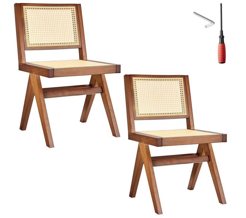 Lot De 2 Chaise En Bois Lissy En Bois Chêne Foncé