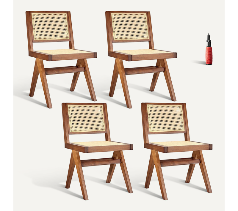 Lot De 4 Chaise En Bois Lissy En Bois Chêne Foncé