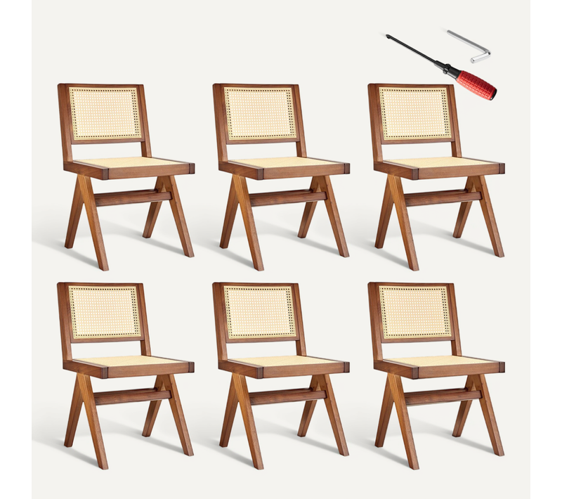 Lot De 6 Chaise En Bois Lissy En Bois Chêne Foncé