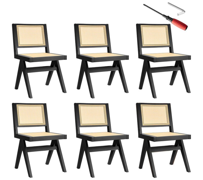 Lot De 6 Chaise En Bois Lissy En Bois Noir