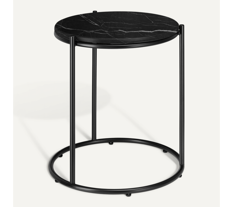 Par Pièce Table D'appoint Elsa En Résine Noir/noir