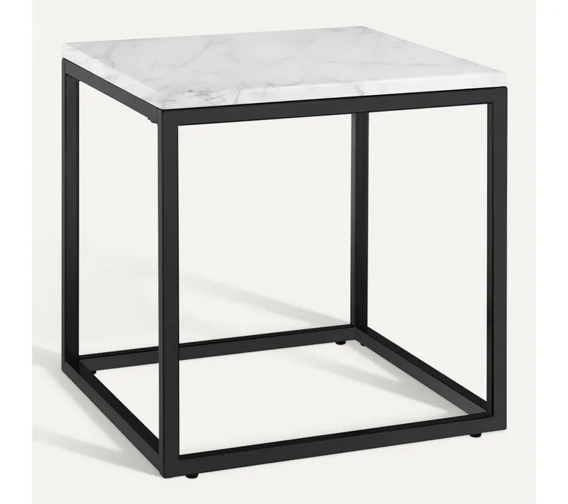 1 Table D'appoint En Marbre Alysia En Résine Noir/blanc