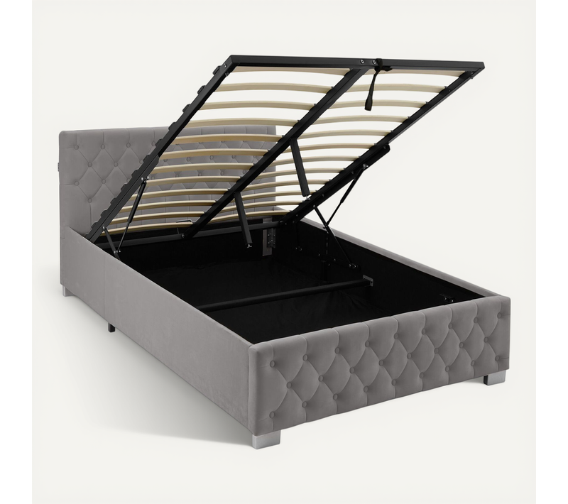 1 Lit Rembourré Sedona En Bois Gris Foncé