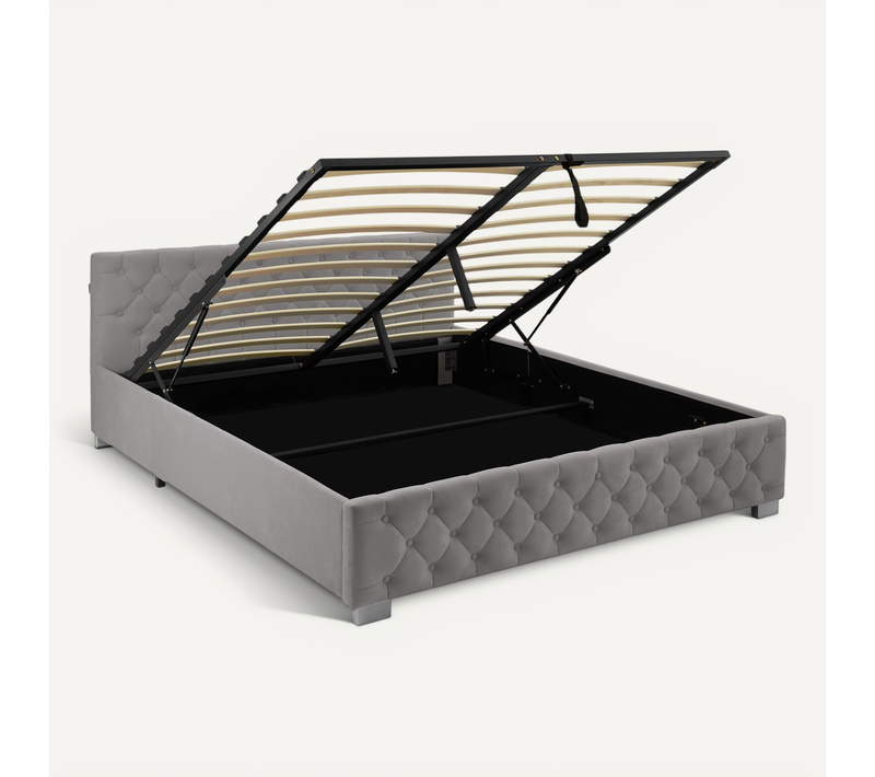 1 Lit Rembourré Daytona En Bois Gris Foncé