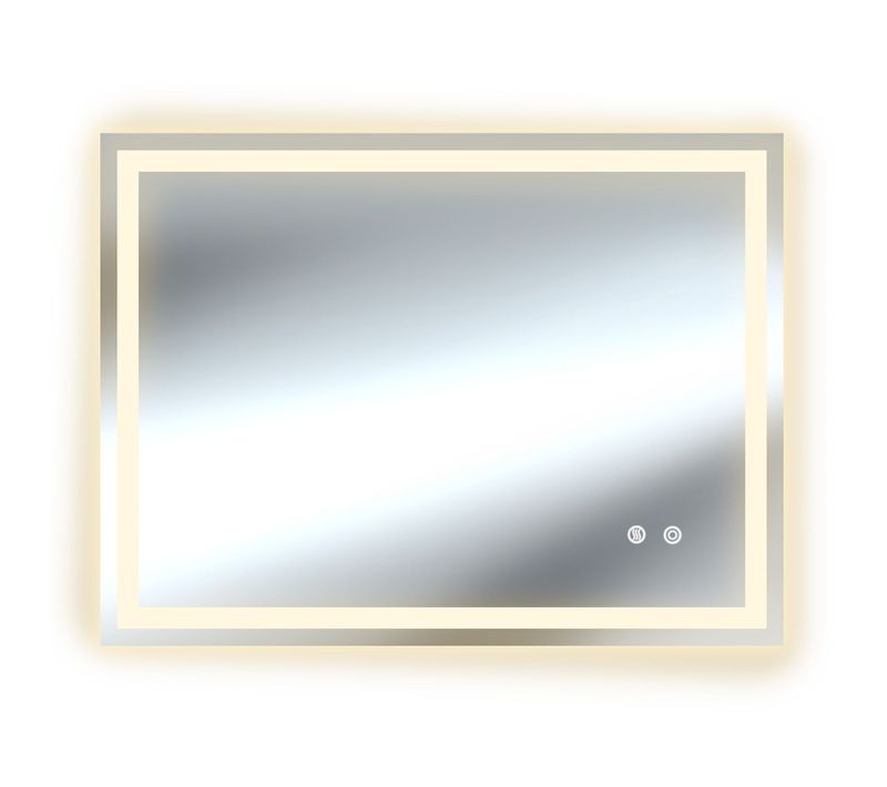 Miroir De Salle De Bain LED Commande Tactile Réglable 60 X 80 Cm