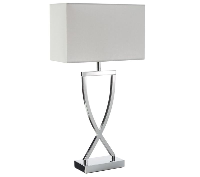 1 Lampe De Table Avina En Fer Gris Chrome