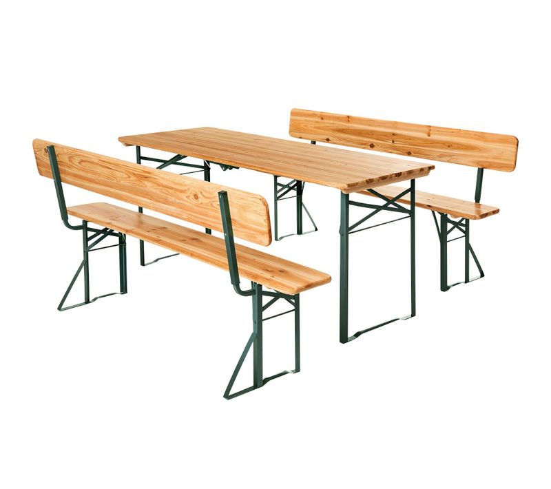 Ensemble De Table Et Bancs Avec Dossiers 8 Places Pliables