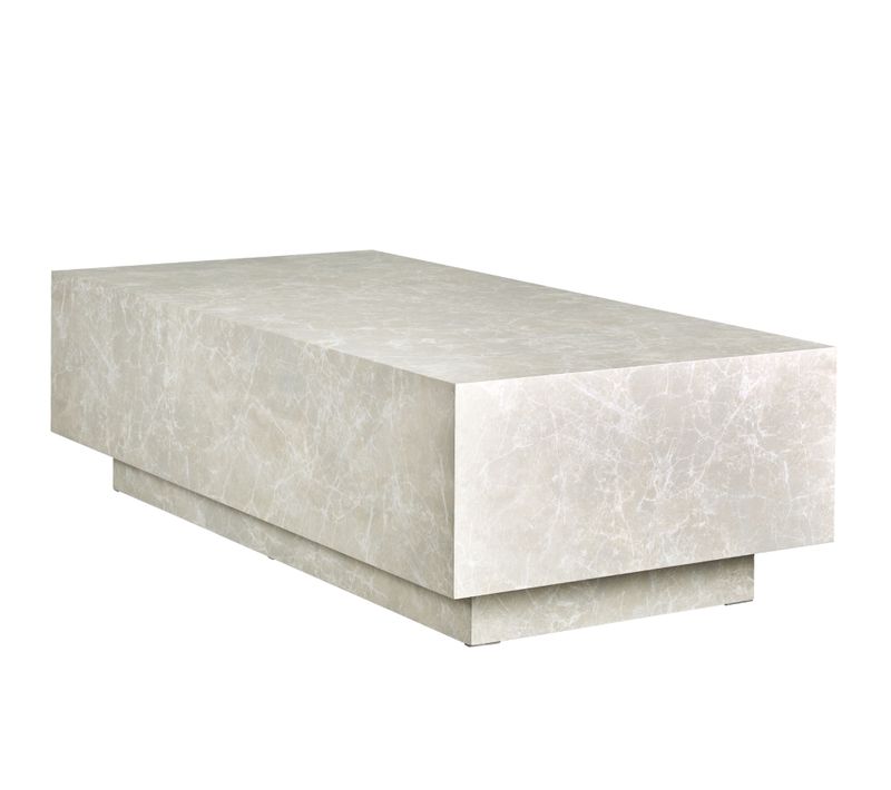 1 Table Basse Lasley En Bois Mdf Aspect Travertin