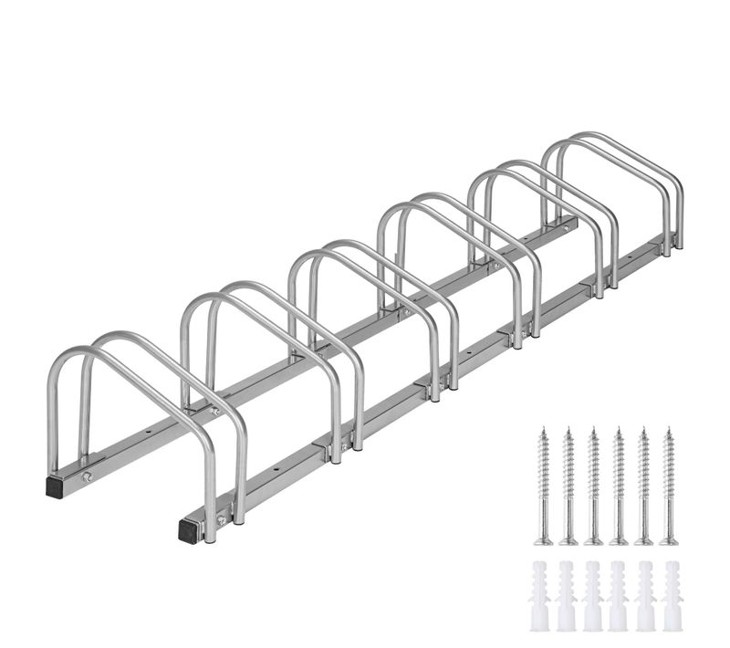 1 Support À Bicyclette En Acier Enduit De Poudre Argent