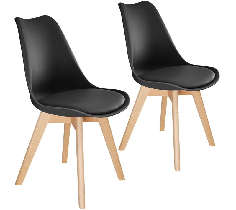 Lot De 2 Ensemble De Chaises De Salle À Manger Frédérique En Polypropylène Noir