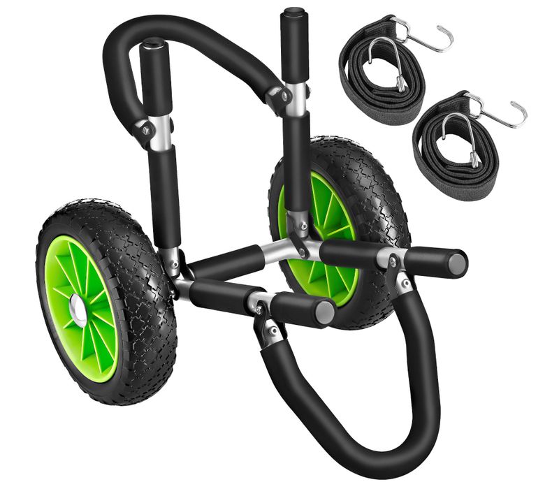 1 Chariot De Transport Pour Planche De Surf Wavewheel En Aluminium Noir/vert