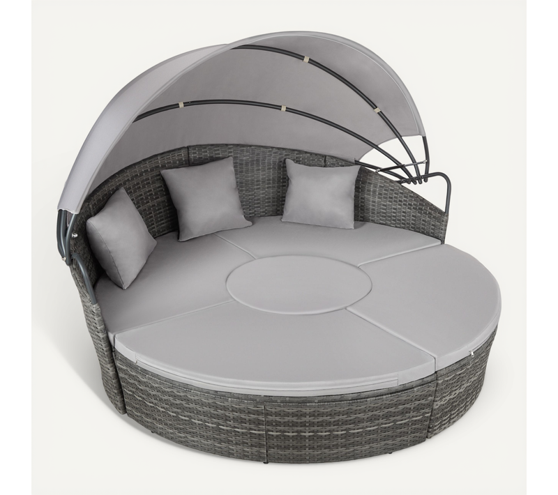 Bain De Soleil Rond Au Design Contemporain Luxueux Gris 175 X 171 X 136 Cm