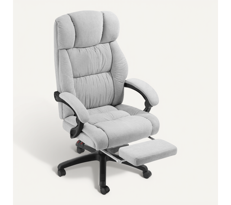 1 Chaise De Bureau Jilien En Polyester, Métal Gris