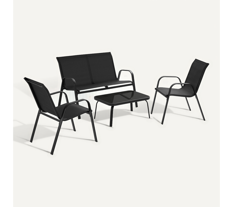 Ensemble De Sièges Noir 70 X 111 X 83 Cm