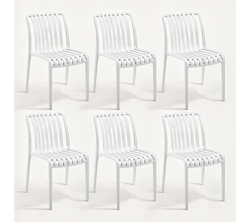 Chaises De Jardin Alcudia En Polypropylène Crème