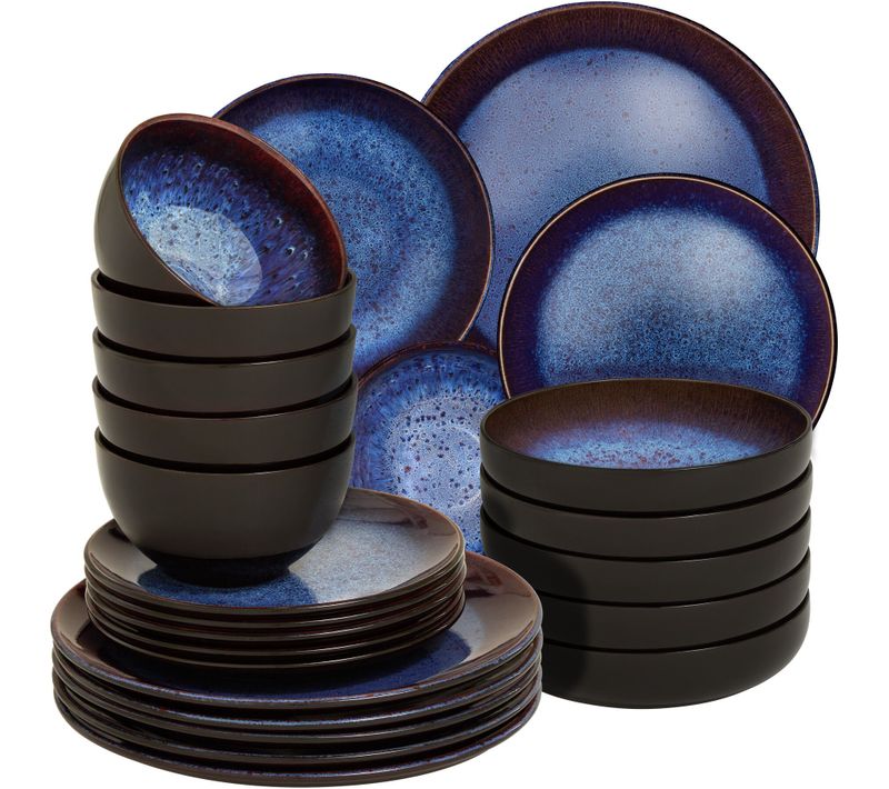 Service De Table Mare En Grès Bleu/brun