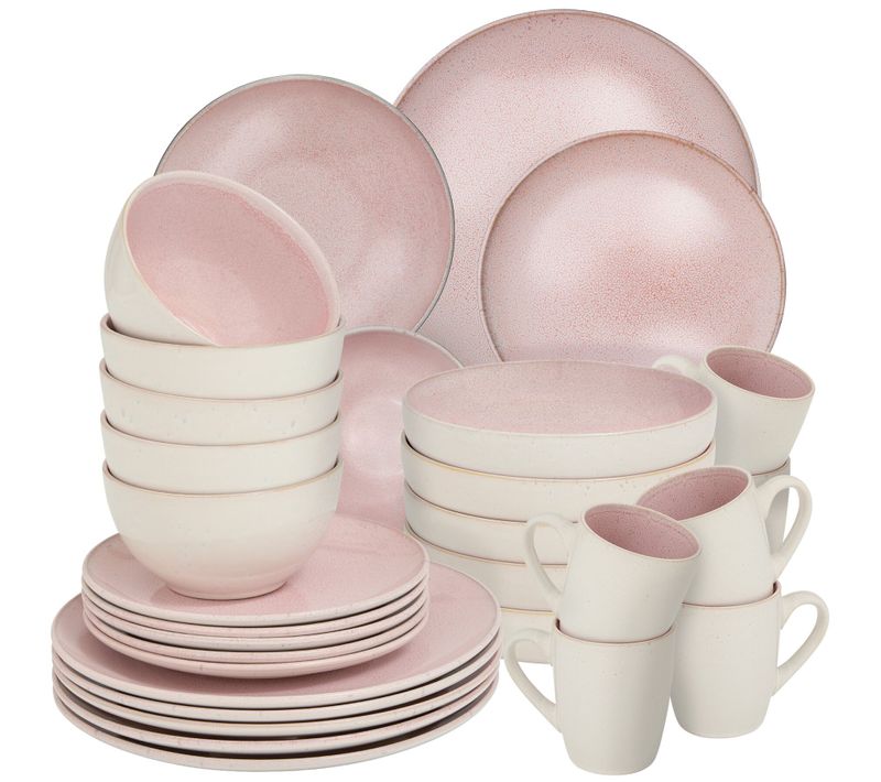 Service De Table Mare En Grès Rose