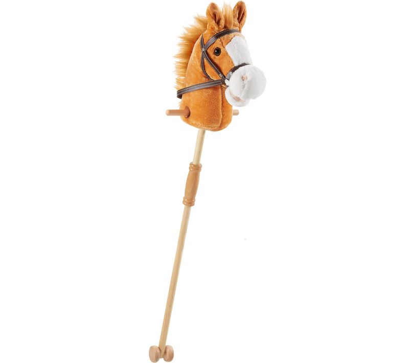 Cheval à Bascule Enfant En Bois Avec Roulettes 103 Cm – Peluche Douce Dès 24 Mois En Polyester M