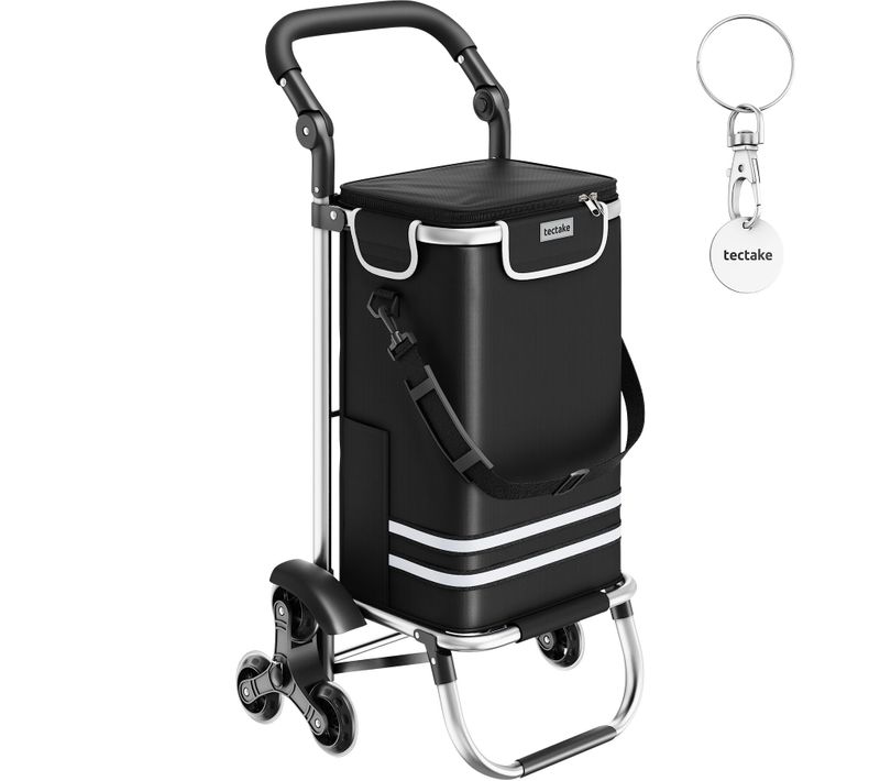 Chariot de Courses 3 en 1 Pliable avec Sac Isotherme et Roues Tout-Terrain