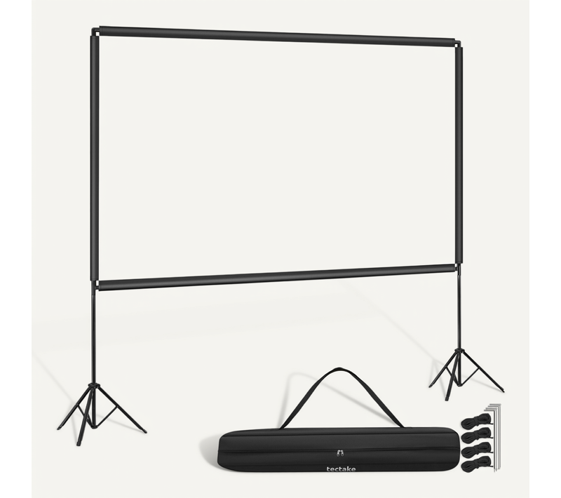 écran De Projection Cinema Avec Trépieds Pliables 120" Diagonale 16:9 4k HD Blanc