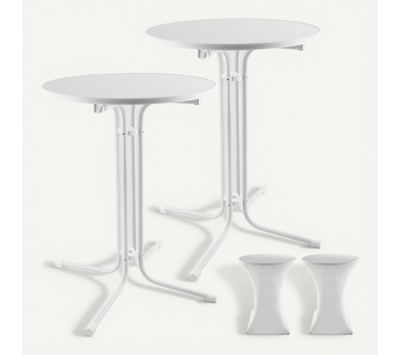 Table Haute Eren En Acier Enduit De Poudre Blanc