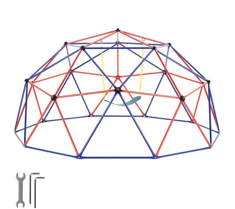 Structure D'escalade Balançoire Résistante Aux Intempéries Multicolore Acier 305x158cm 4 Places