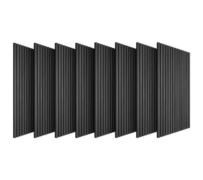 Panneaux Acoustiques 3d Mdf Bois Véritable Chêne Noir 110x50cm Feutre Isolants Découpables