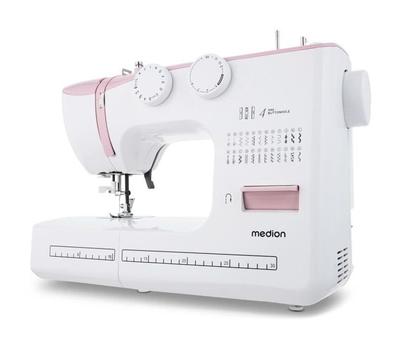 Machine à Coudre - Sm 60 - 62w - 24 Points + Points Doubles - 700 Tr/min - LED - Rose