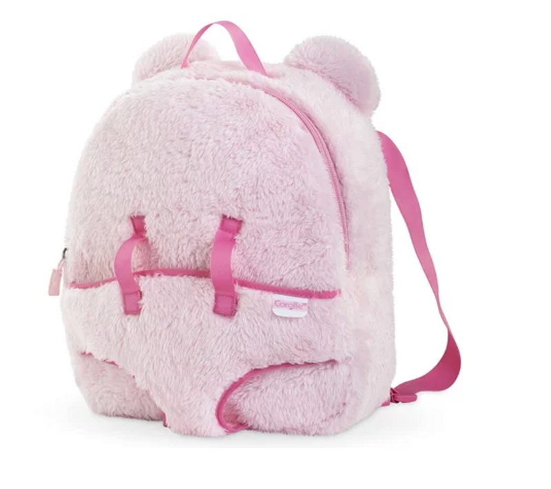 Sac à Dos, Porte-poupon Peluche Rose, Accessoire, Pour Poupons 30cm