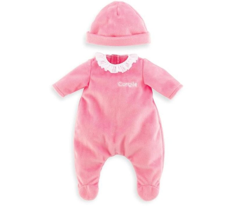Pyjama Et Bonnet Rose Pour Poupon 36 Cm – Tissu Doux, Facile à Enfiler