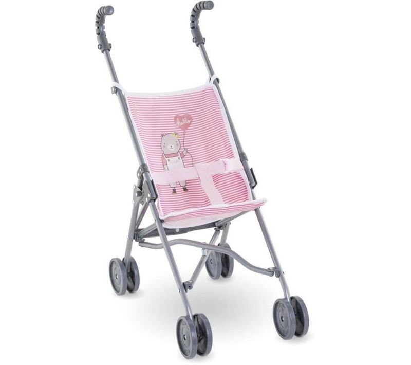 Poussette Canne Pour Poupon 30–42 Cm – Rose, Légère Et Pliable