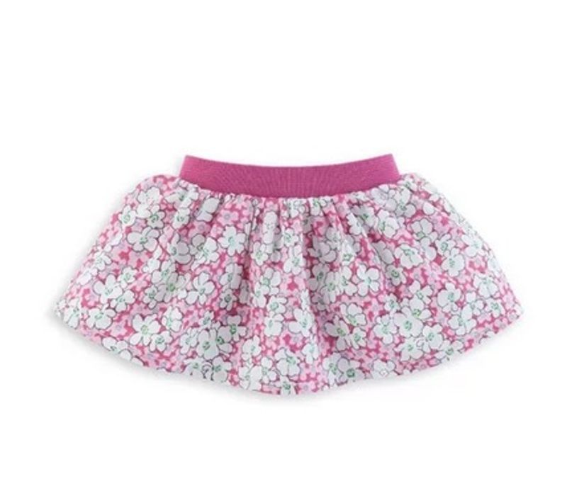 Mc Jupe Florale Elastique Rose