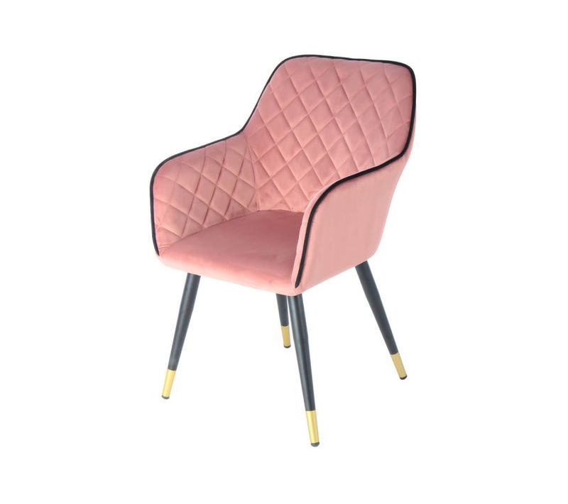 Chaise Déco En Velours "amino" 86cm Rose et Noir