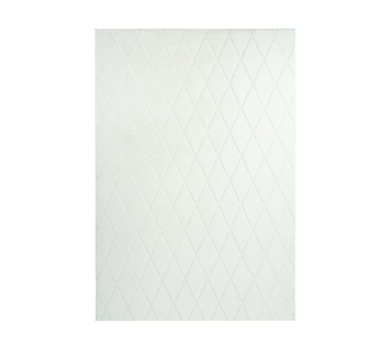 Tapis Shaggy Géométrique "vivica" Blanc 160 X 230 Cm