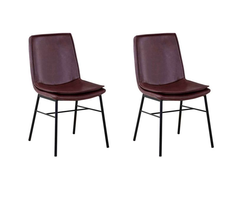 Lot De 2 Chaises Design "brady" 84cm Marron Clair et Foncé