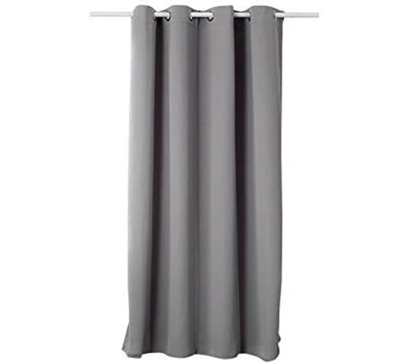 1 Pièce Rideau Occultant à Oeillets Pour Fenêtre Porte Thermique Isolant 117x138cm Gris Foncé