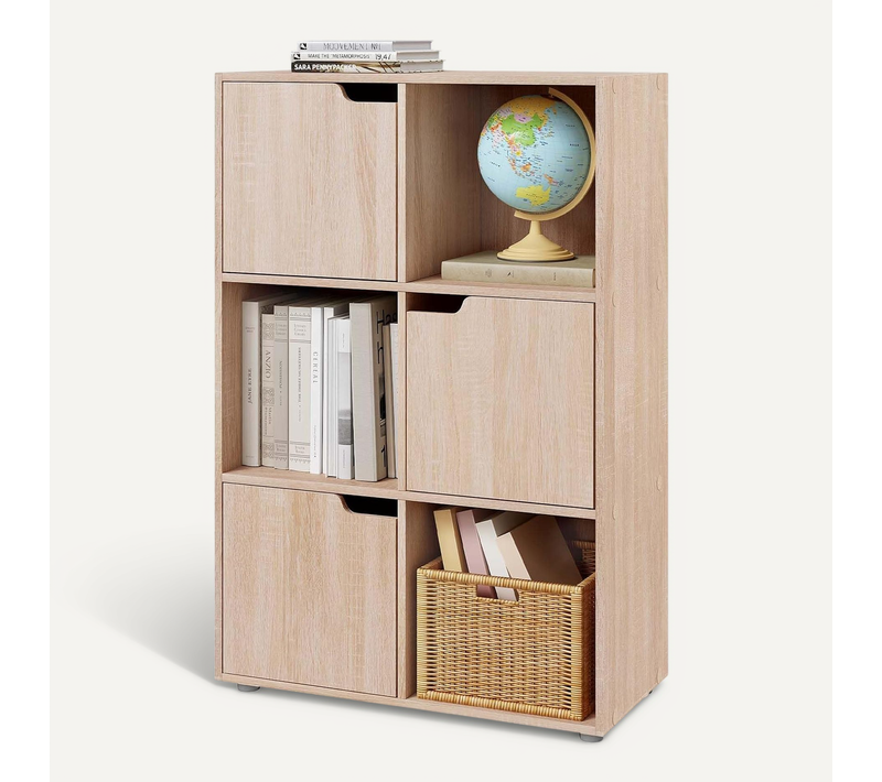 Bibliothèque Armoire. Etagère De Rangement En MDF. Meuble De Rangement. 60x30x91 Cm. Chêne Clair
