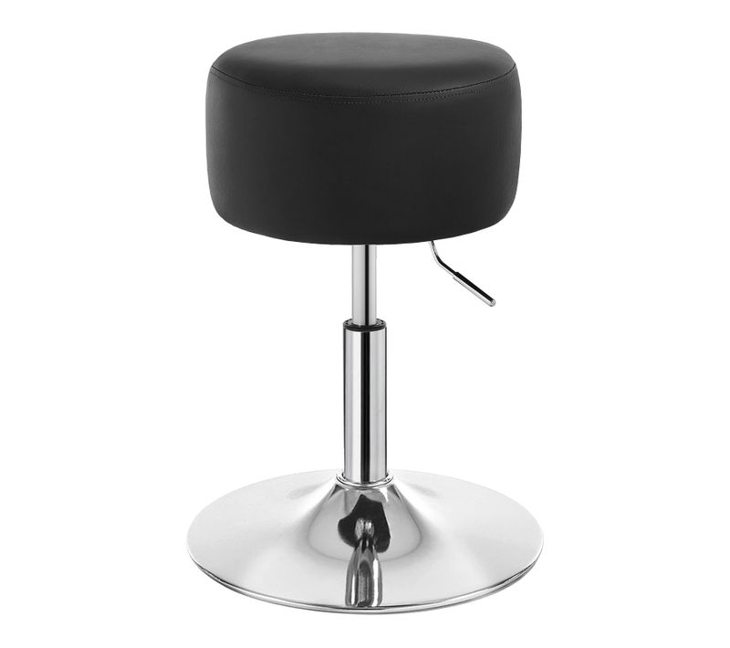 Tabouret De Bar Réglable En Hauteur Tabouret De Cuisine En Similicuir Capacité De Charge 150 Kg-Noir