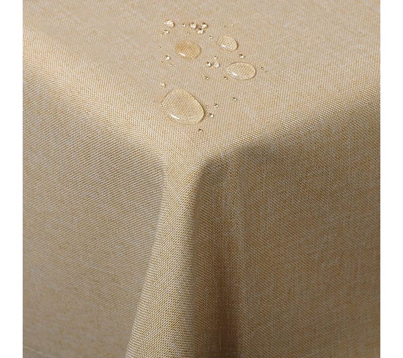 Nappe De Table 135 X 200 Cm. Aspect Lin.décoration De Table Imperméable.sable