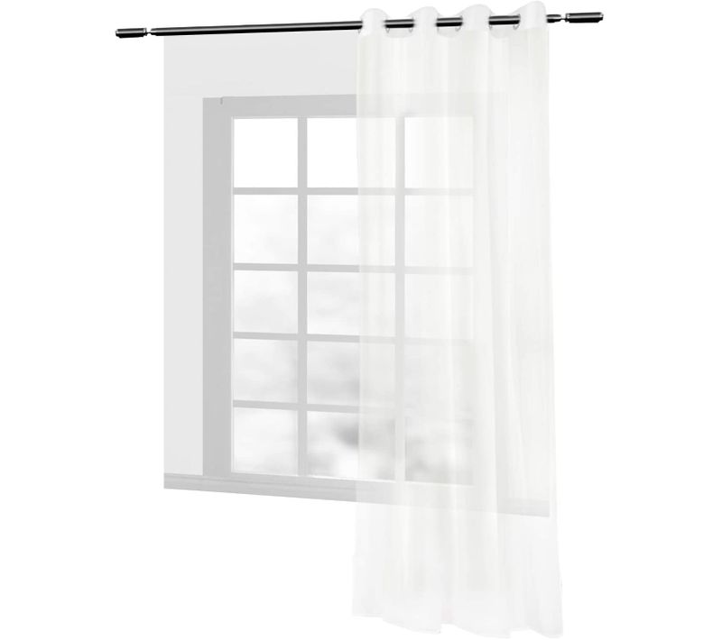 1 Pièce Rideau Voilage Transparent à Oeillets. Décoration Pour Fenêtre. 140x225 Cm. Crème. Vh5513cm